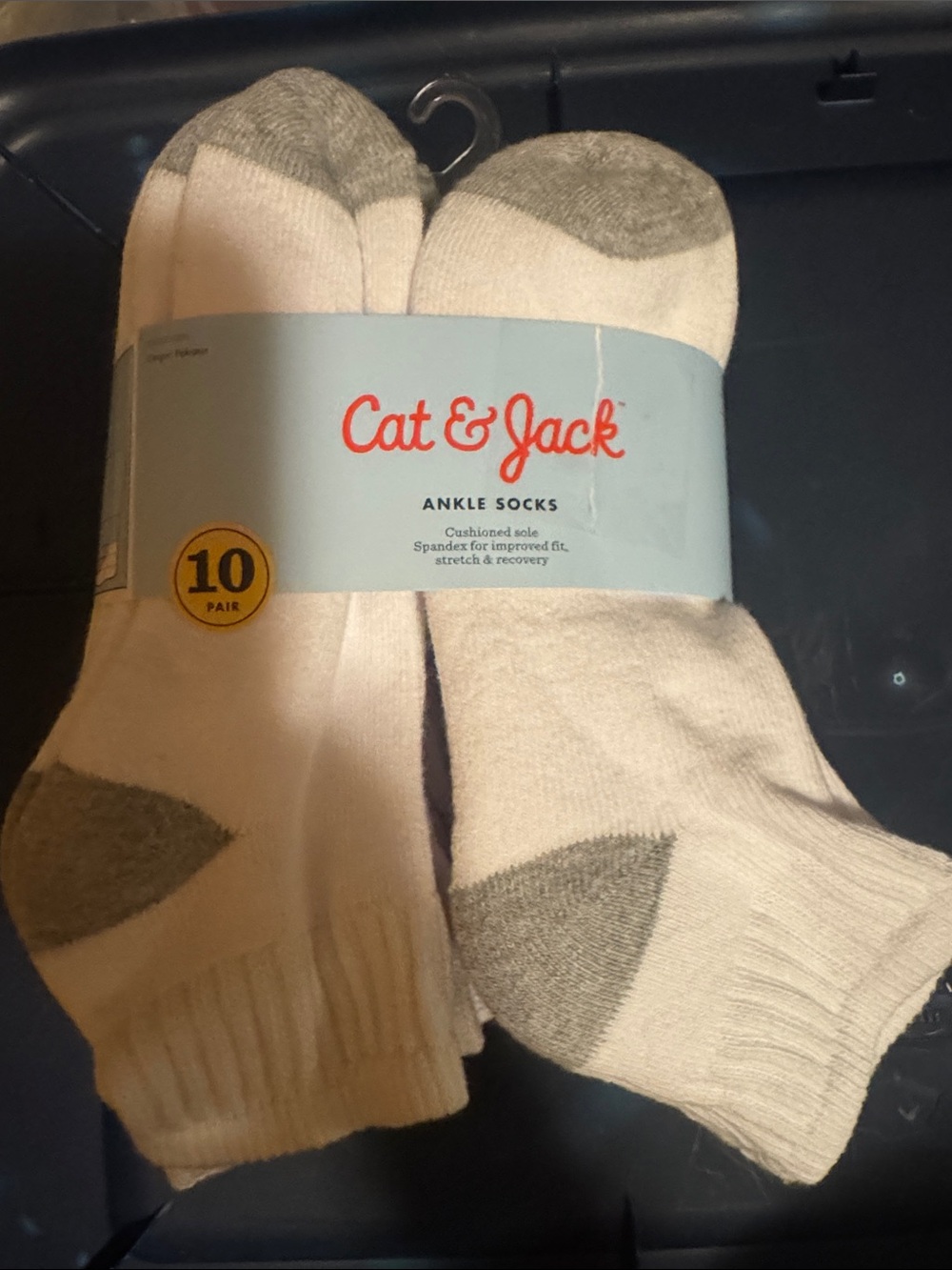 Cat & Jack White and Gray Ankle Socks Pack